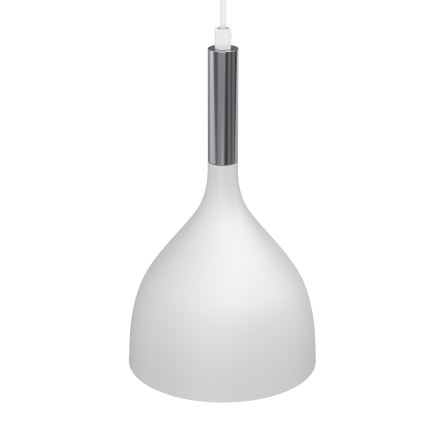 Lámpara colgante NOAK 2xE27/15W/230V blanco/cromo brillante