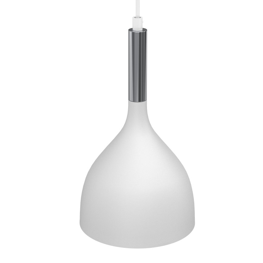 Lámpara colgante NOAK 2xE27/15W/230V blanco/cromo brillante