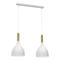 Lámpara colgante NOAK 2xE27/15W/230V blanco/dorado