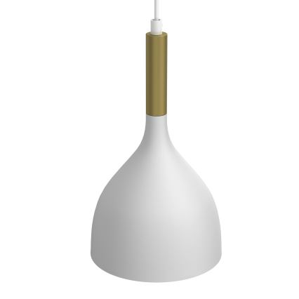 Lámpara colgante NOAK 2xE27/15W/230V blanco/dorado