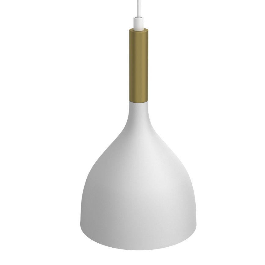Lámpara colgante NOAK 2xE27/15W/230V blanco/dorado