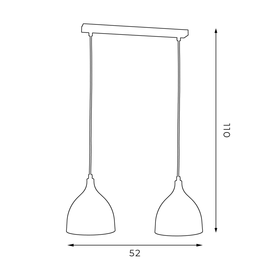 Lámpara colgante NOAK 2xE27/15W/230V gris