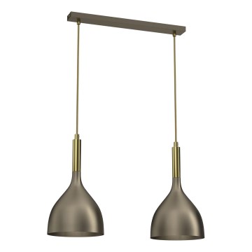 Lámpara colgante NOAK 2xE27/15W/230V latón/dorado