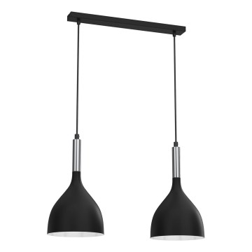 Lámpara colgante NOAK 2xE27/15W/230V negro/cromo brillante