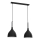 Lámpara colgante NOAK 2xE27/15W/230V negro/cromo brillante