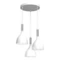 Lámpara colgante NOAK 3xE27/15W/230V blanco/cromo brillante