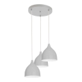 Lámpara colgante NOAK 3xE27/15W/230V gris