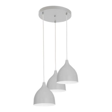 Lámpara colgante NOAK 3xE27/15W/230V gris