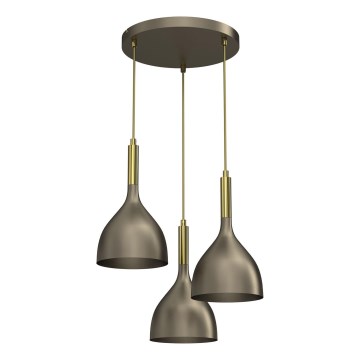Lámpara colgante NOAK 3xE27/15W/230V latón/dorado