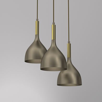 Lámpara colgante NOAK 3xE27/15W/230V latón/dorado