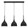 Lámpara colgante NOAK 3xE27/15W/230V negro/cromo brillante