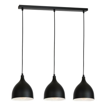 Lámpara colgante NOAK 3xE27/15W/230V negro