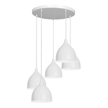 Lámpara colgante NOAK 5xE27/15W/230V gris