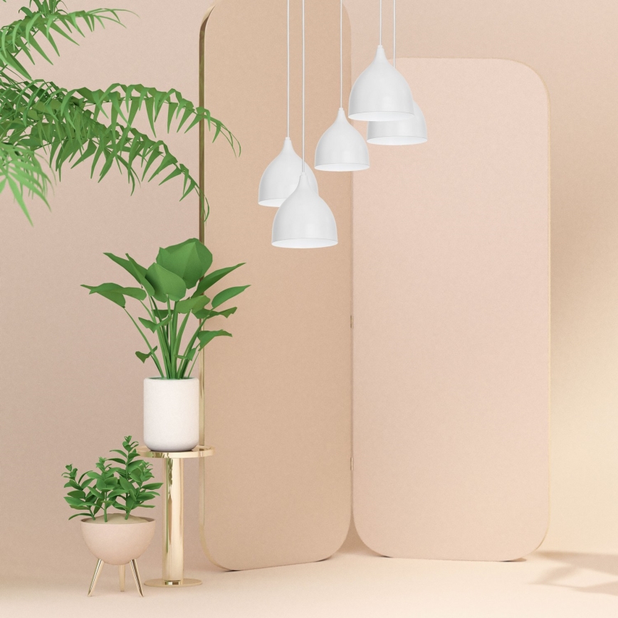 Lámpara colgante NOAK 5xE27/15W/230V gris