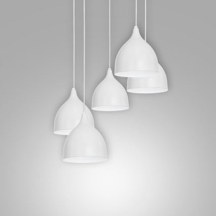 Lámpara colgante NOAK 5xE27/15W/230V gris