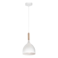 Lámpara colgante NOAK WOOD 1xE27/15W/230V blanco/haya