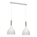Lámpara colgante NOAK WOOD 2xE27/15W/230V blanco/haya