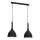 Lámpara colgante NOAK WOOD 2xE27/15W/230V negro/haya