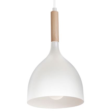Lámpara colgante NOAK WOOD 3xE27/15W/230V blanco/haya