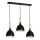 Lámpara colgante NOAK WOOD 3xE27/15W/230V negro/haya