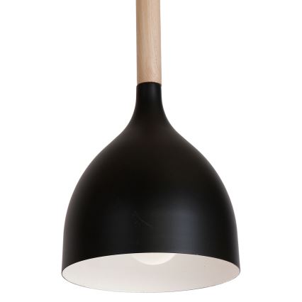 Lámpara colgante NOAK WOOD 3xE27/15W/230V negro/haya