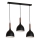 Lámpara colgante NOAK WOOD 3xE27/15W/230V negro/haya