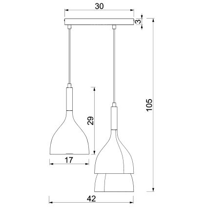 Lámpara colgante NOAK WOOD 3xE27/60W/230V