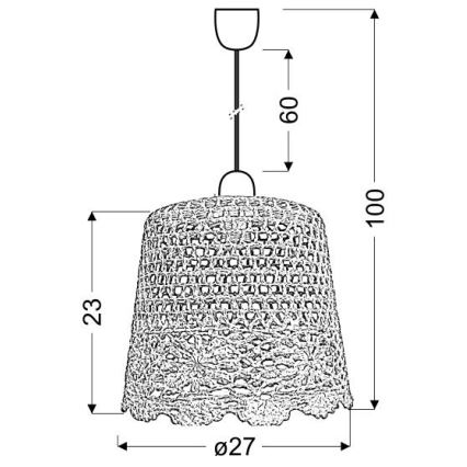 Lámpara colgante NONNA 1xE27/60W/230V naranja