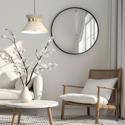 Lámpara colgante NORGE 1xE27/15W/230V beige/dorado