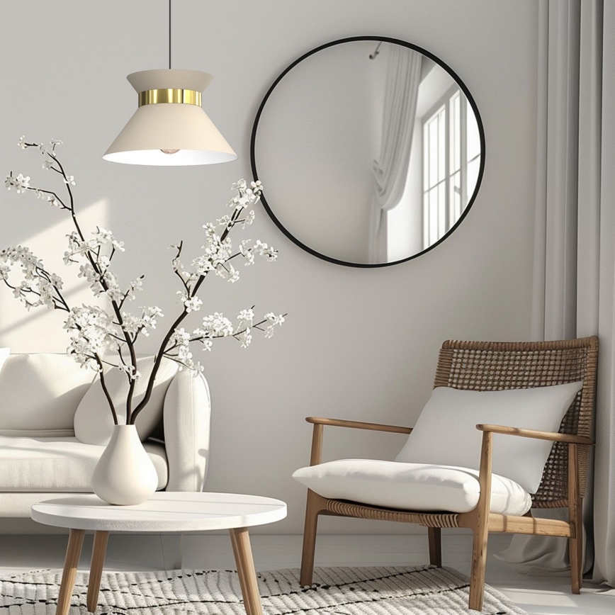 Lámpara colgante NORGE 1xE27/15W/230V beige/dorado