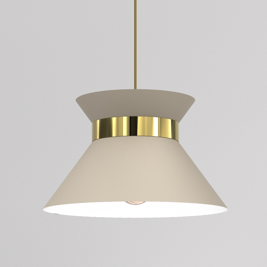 Lámpara colgante NORGE 1xE27/15W/230V beige/dorado