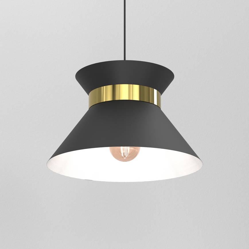 Lámpara colgante NORGE 1xE27/15W/230V negro/dorado