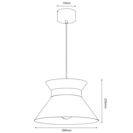 Lámpara colgante NORGE 1xE27/15W/230V negro/dorado
