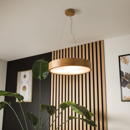 Lámpara colgante OAK 3xE27/60W/230V roble ø 47,5 cm - FSC Certificado