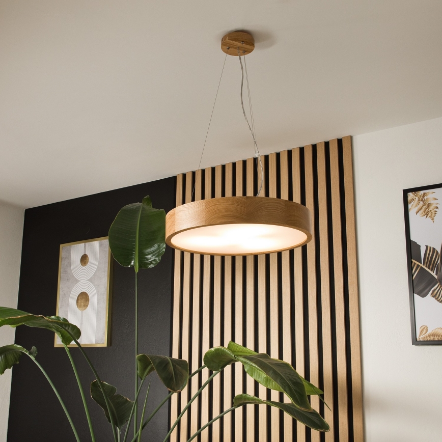 Lámpara colgante OAK 3xE27/60W/230V roble ø 47,5 cm - FSC Certificado