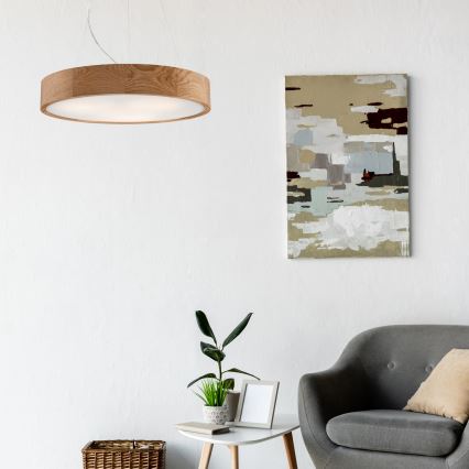 Lámpara colgante OAK 3xE27/60W/230V roble ø 47,5 cm - FSC Certificado