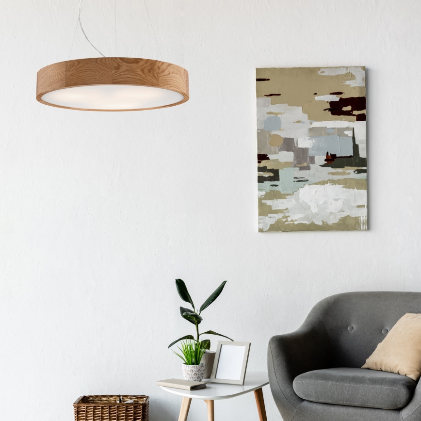 Lámpara colgante OAK 3xE27/60W/230V roble ø 47,5 cm - FSC Certificado