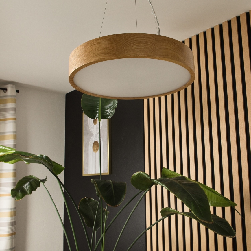 Lámpara colgante OAK 3xE27/60W/230V roble ø 47,5 cm - FSC Certificado