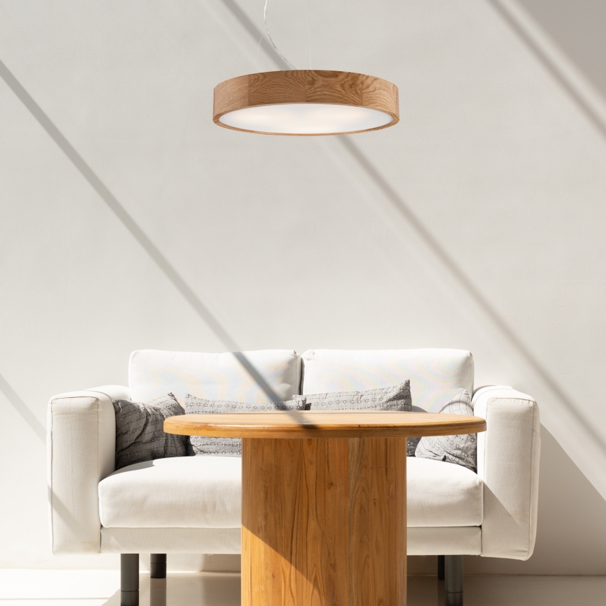 Lámpara colgante OAK 3xE27/60W/230V roble ø 47,5 cm - FSC Certificado