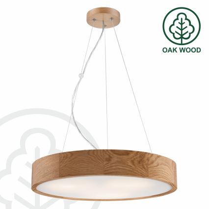 Lámpara colgante OAK 3xE27/60W/230V roble ø 47,5 cm - FSC Certificado