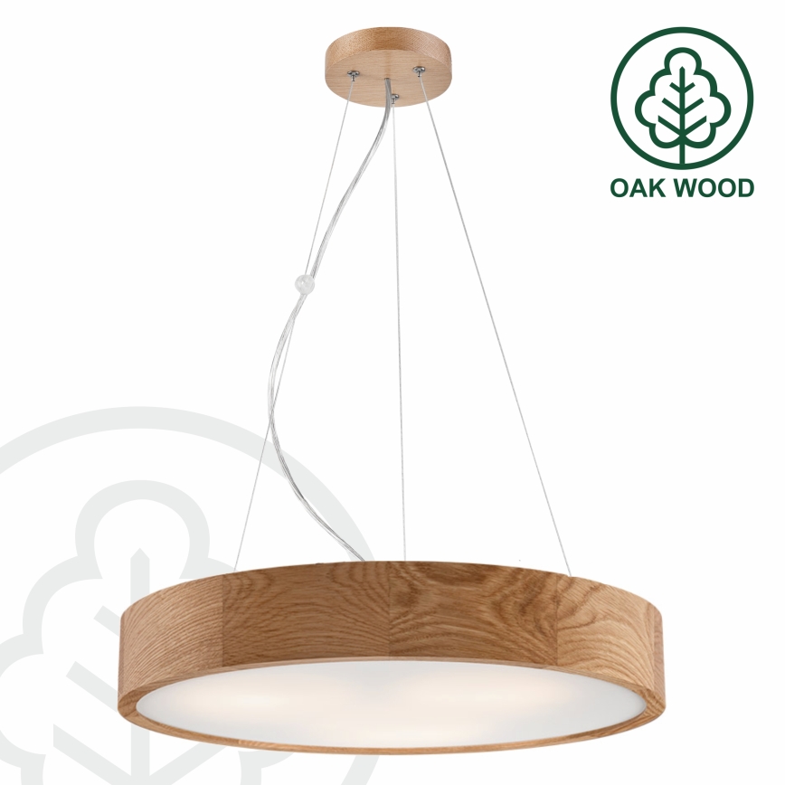 Lámpara colgante OAK 3xE27/60W/230V roble ø 47,5 cm