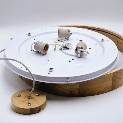 Lámpara colgante OAK 3xE27/60W/230V roble ø 47,5 cm