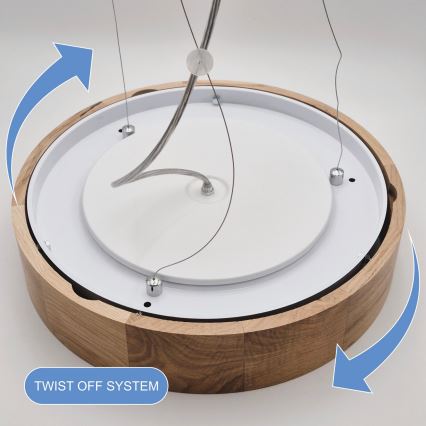 Lámpara colgante OAK 3xE27/60W/230V roble ø 47,5 cm