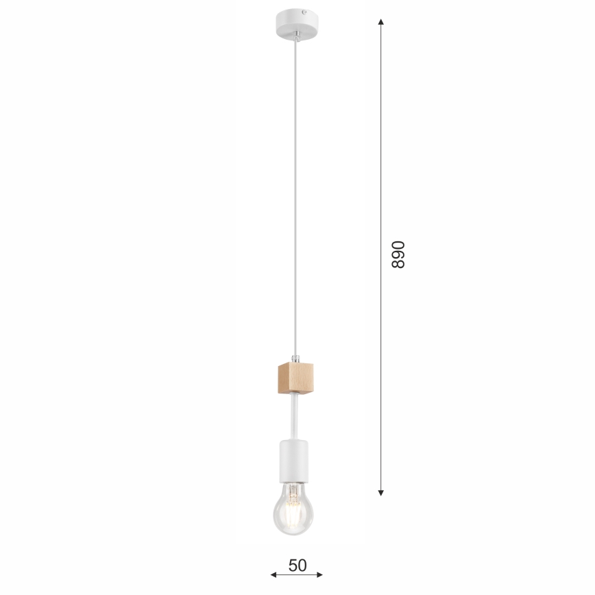 Lámpara colgante ORAZIO 1xE27/60W/230V haya