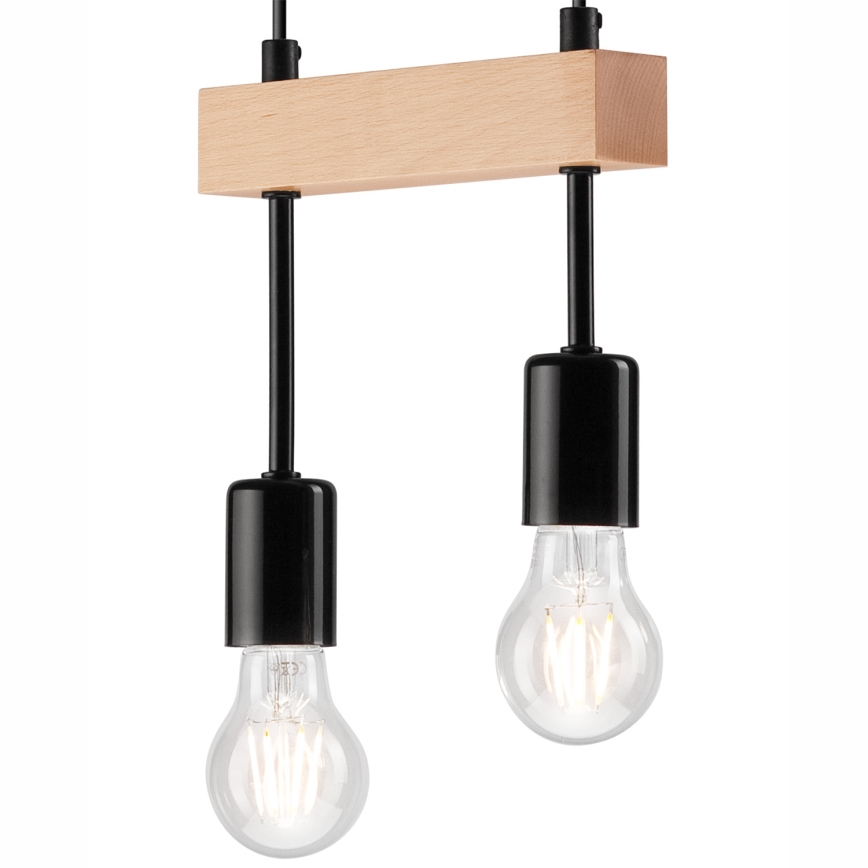 Lámpara colgante ORAZIO 2xE27/60W/230V haya - FSC Certificado