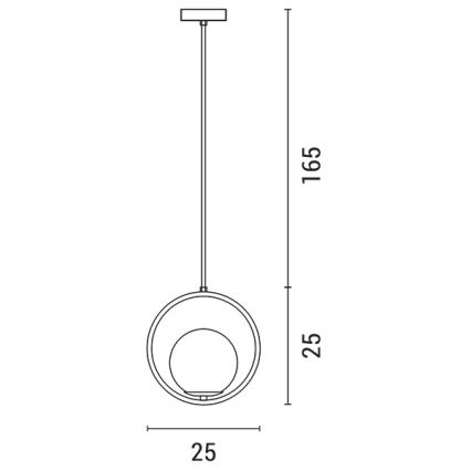 Lámpara colgante ORBA 1xE27/15W/230V latón