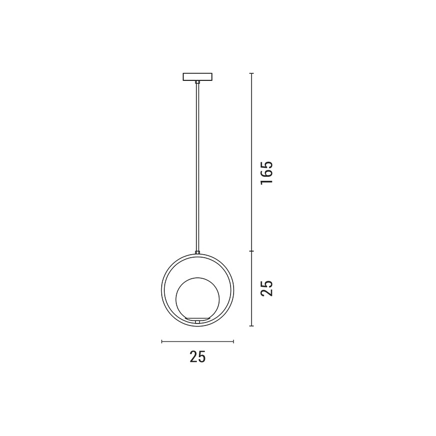 Lámpara colgante ORBA 1xE27/15W/230V latón