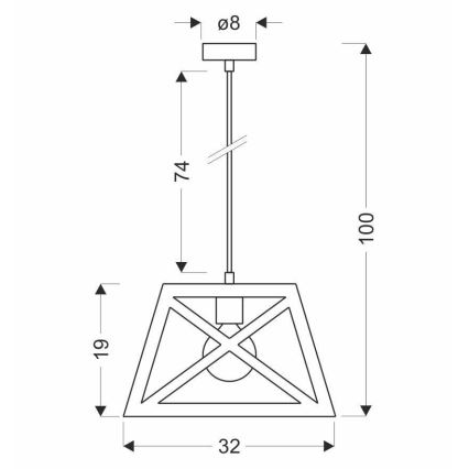 Lámpara colgante ORIGAMI 1xE27/40W/230V