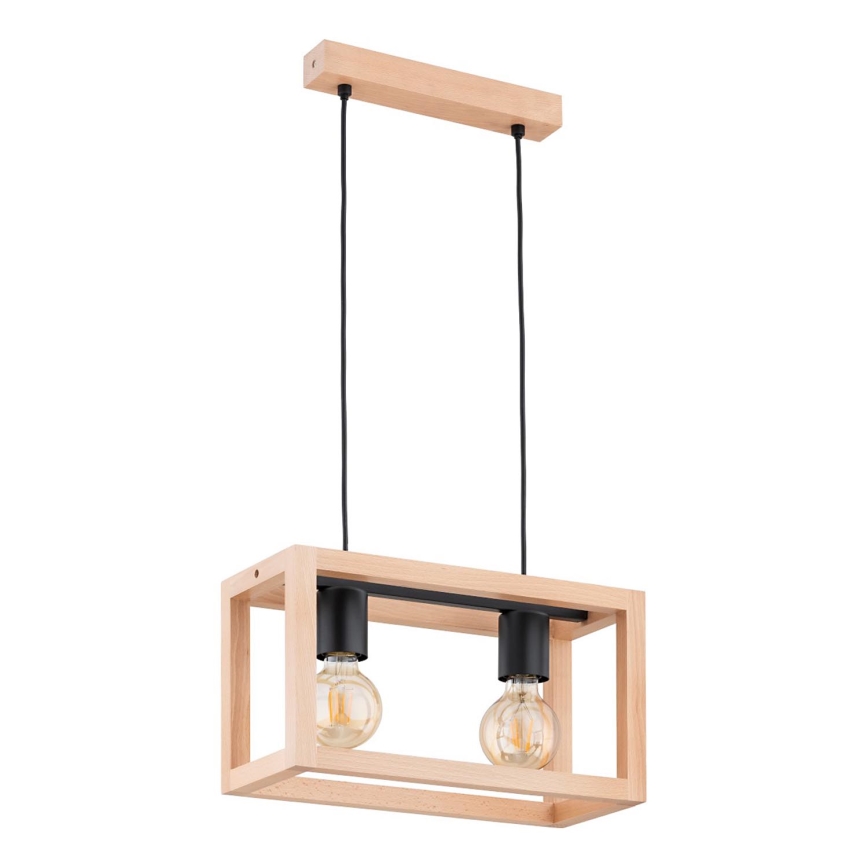 Lámpara colgante PAKO 2xE27/15W/230V beige