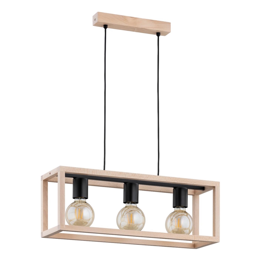 Lámpara colgante PAKO 3xE27/15W/230V beige
